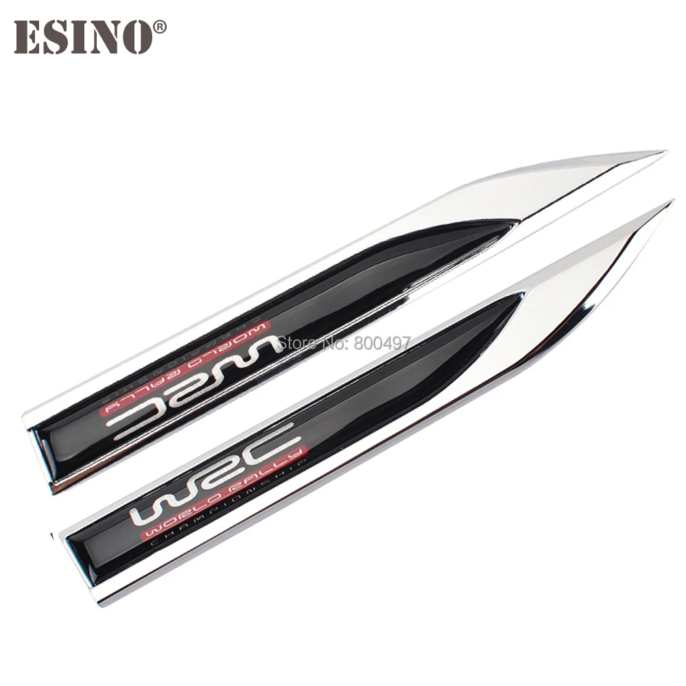 

2 x Car Body Fender Side Metal Zinc Alloy Knife Side 3D Emblems Badge Sticker Decals For WRC FIA World Rally Championship