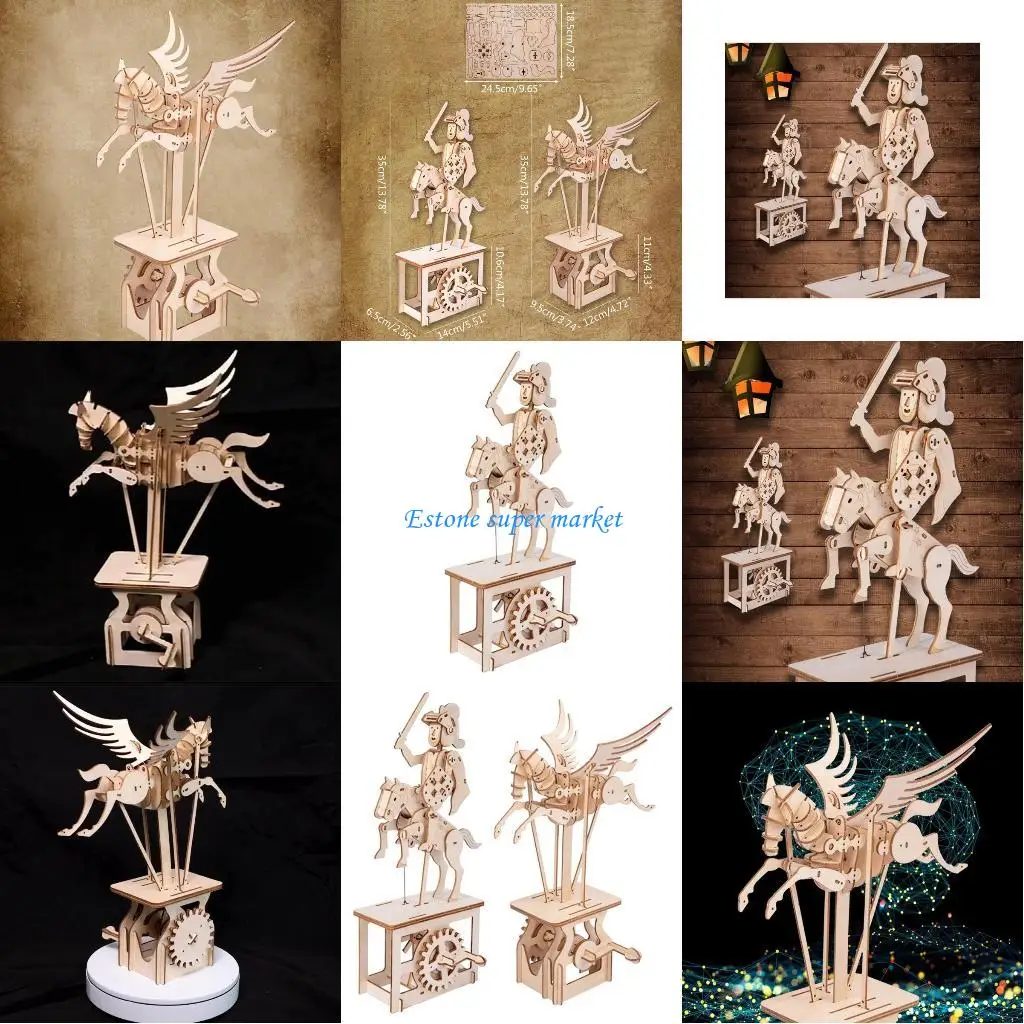 

090B Children's Interactive Knight Wooden Puzzle Finger Training Portable Educational Athletic Ability Toy