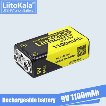 1 Uds LiitoKala USB-9V 1100mAh batería recargable de iones de litio es adecuada para cámara juguete multímetro Control remoto micrófono KTV
