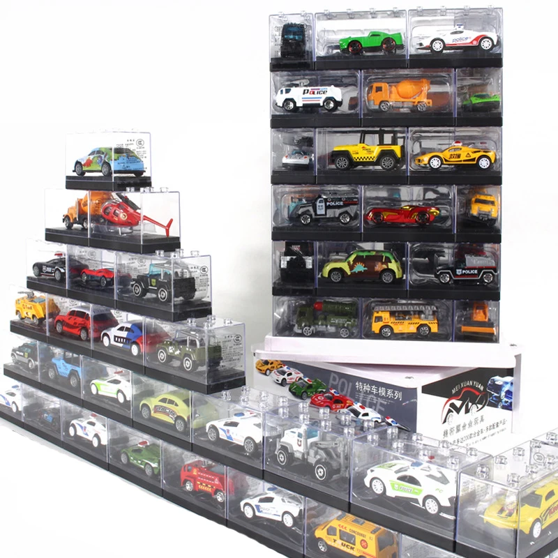 Model Car Display Box 1/64 Diorama Garage Carpark Acrylic Model Scene Toys Set Gifts For Children Collection(Without Cars)