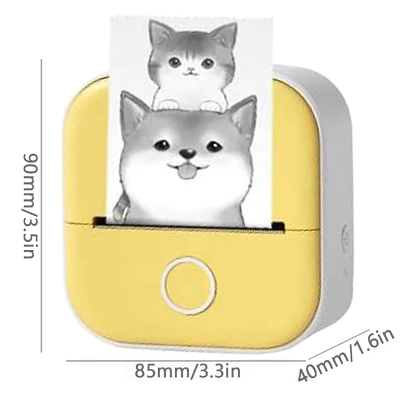 ADP-Mini Pocket Printer, Portable Instantly Sticker Printer, Premium Printer Sticker Maker Pocket Thermal Printer (Yellow)