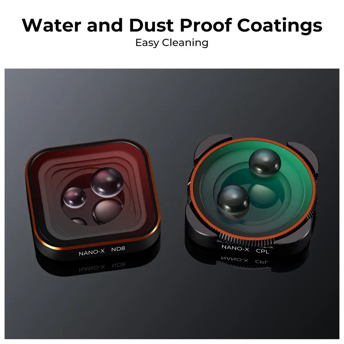 K & fコンセプトアクションカメラフィルターセット、cpl、nd8、nd16、nd32、nd64、nd1000、アンチリフレクション、Goproヒーロー9、10、11、12用グリーンフィルム