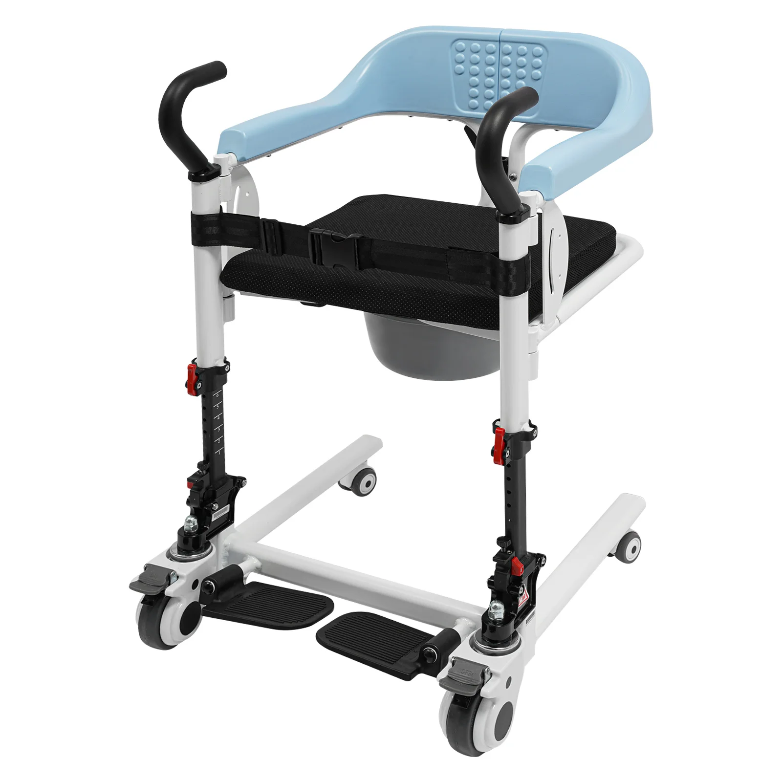 180 ° Sedile diviso Sollevamento paziente Sedia a rotelle 4 ruote Macchina cambio multifunzionale Artefatto Cambio per disabili Protezione per anziani Equ