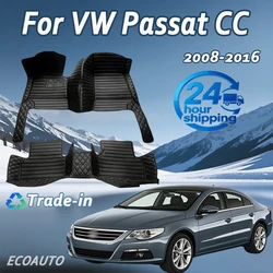Car Mats For VW VW Passat CC 2008~2016 Floor Rug Set Auto Interior Parts Carpet Pad Luxury Leather Mat Car Accessories