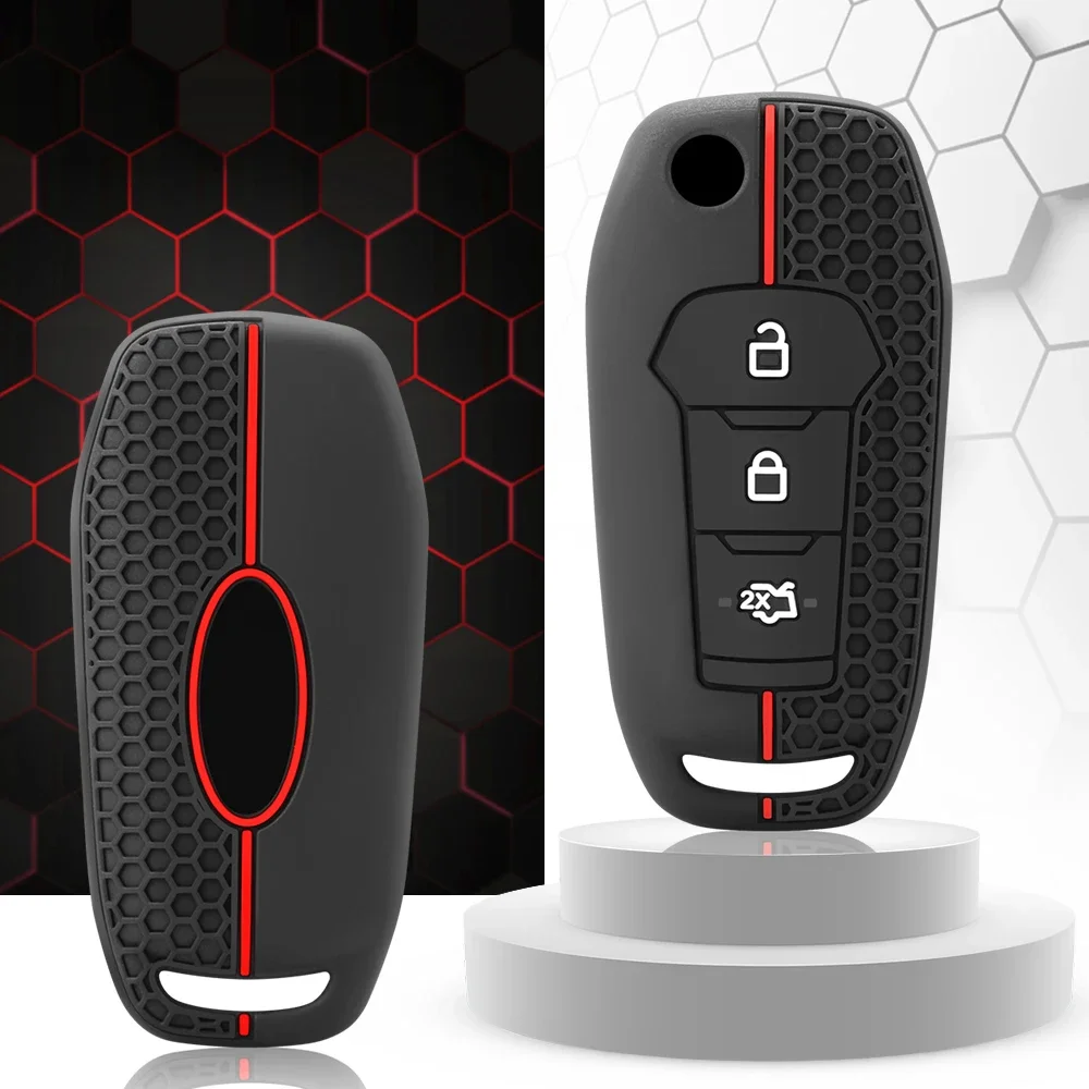 

Силиконовый чехол для автомобильного ключа для Ford F-150 F-250 F-350 Explorer Ranger KA Fiesta Mondeo, чехол с дистанционным управлением без ключа, держатель для кожи