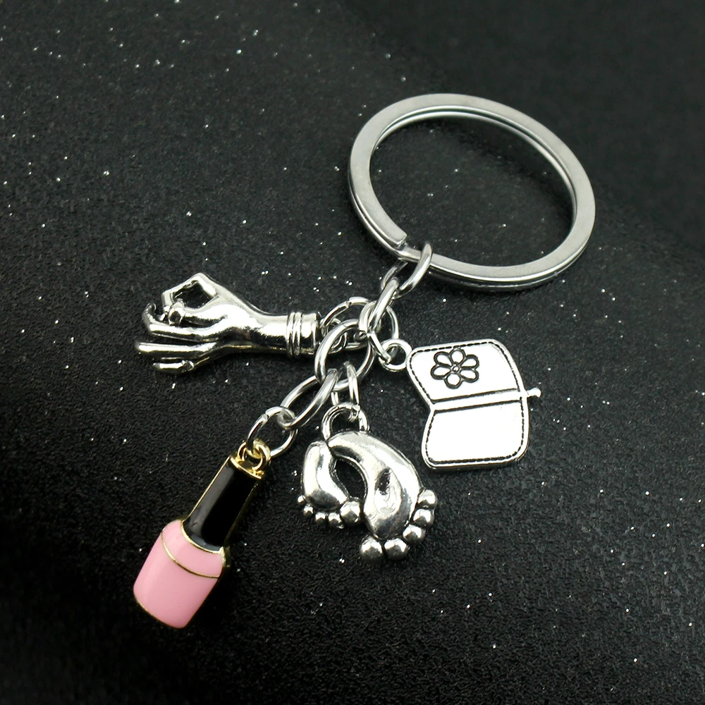 Fashion Nail Art Keychain Nail Polish Nail Clippers Hand Keychain Casual Cute Ethnic Girl Sexy Lady Jewelry Accessories Gift