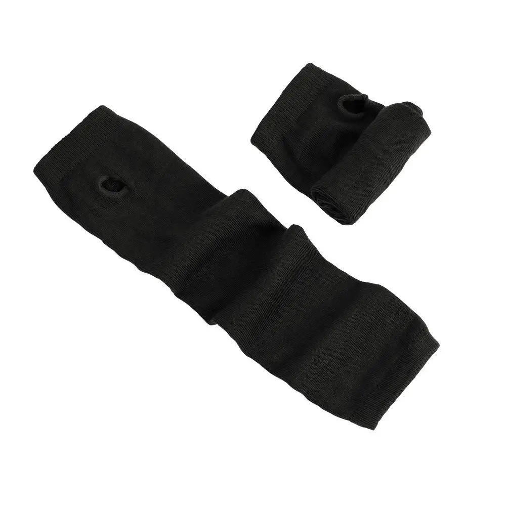 Women Girls Soft Fingerless Long Glove Arm Cover Long Sleeve Elbow Mitten Striped Cool Stretch Gloves Cold Weather