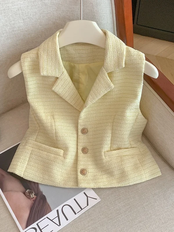 

mat Women's Vest Svel Early Autumn Lightweight Outerwear Faionable Versatile Cotton Blend