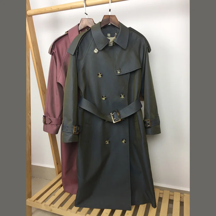 2023 Rare New Beruy Home British High End Long Trench Women's Over Knee Coat Cotton Temperament Classic Women's Wear