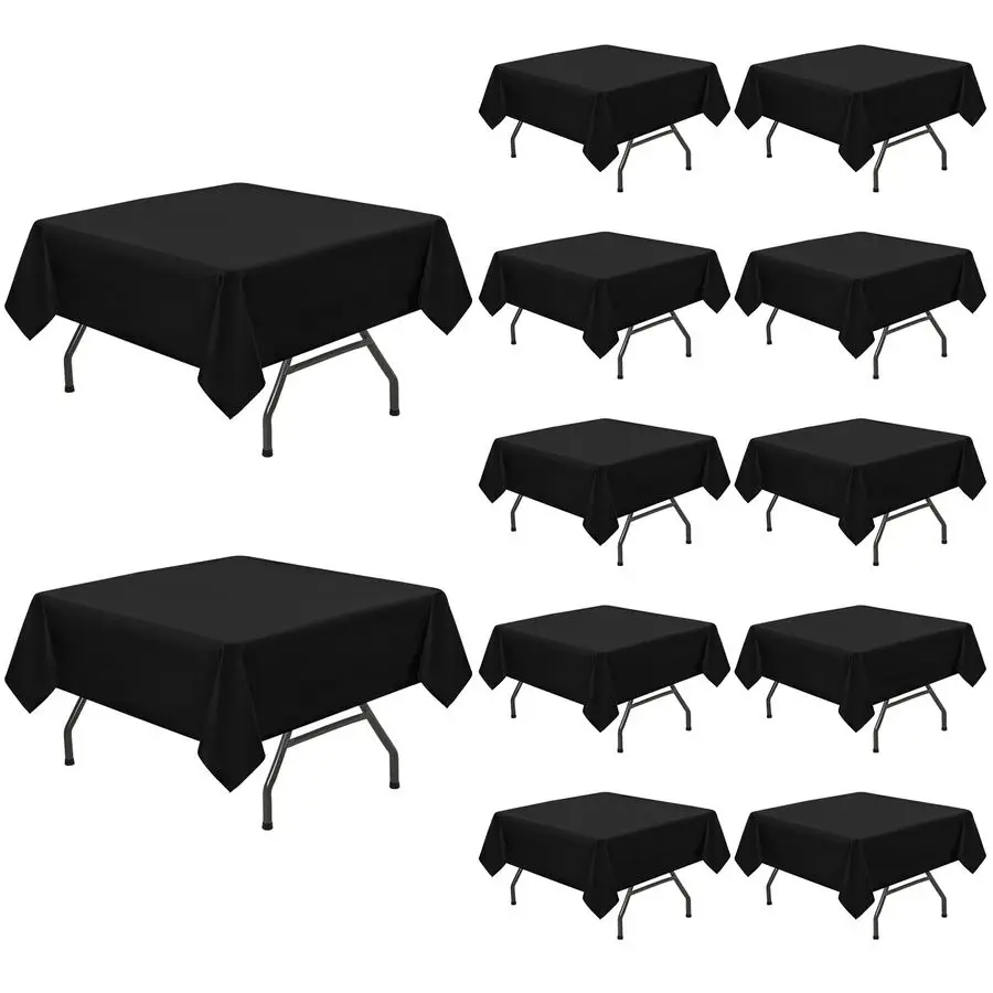 

12 Packs Square Tablecloth, 5252 Inch Polyester Washable Square Polyester Table Cover for Tables Buffet Wedding Party Restaurant