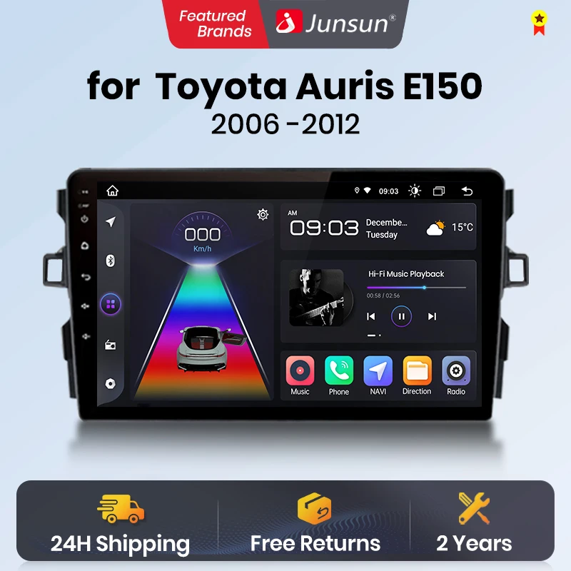 Junsun Wireless CarPlay Android Auto Car Radio for Toyota has E150 2006-Car Smart Systems Smart Car Radio