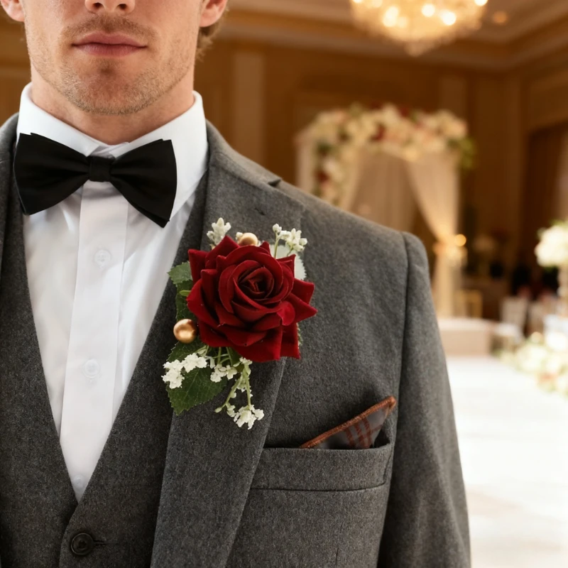 

2 шт., бутоньерка, корсаж для мужчин, искусственный цветок розы, жених, свадебные цветы, выпускной для вечеринки, выпускного вечера, вечернее украшение