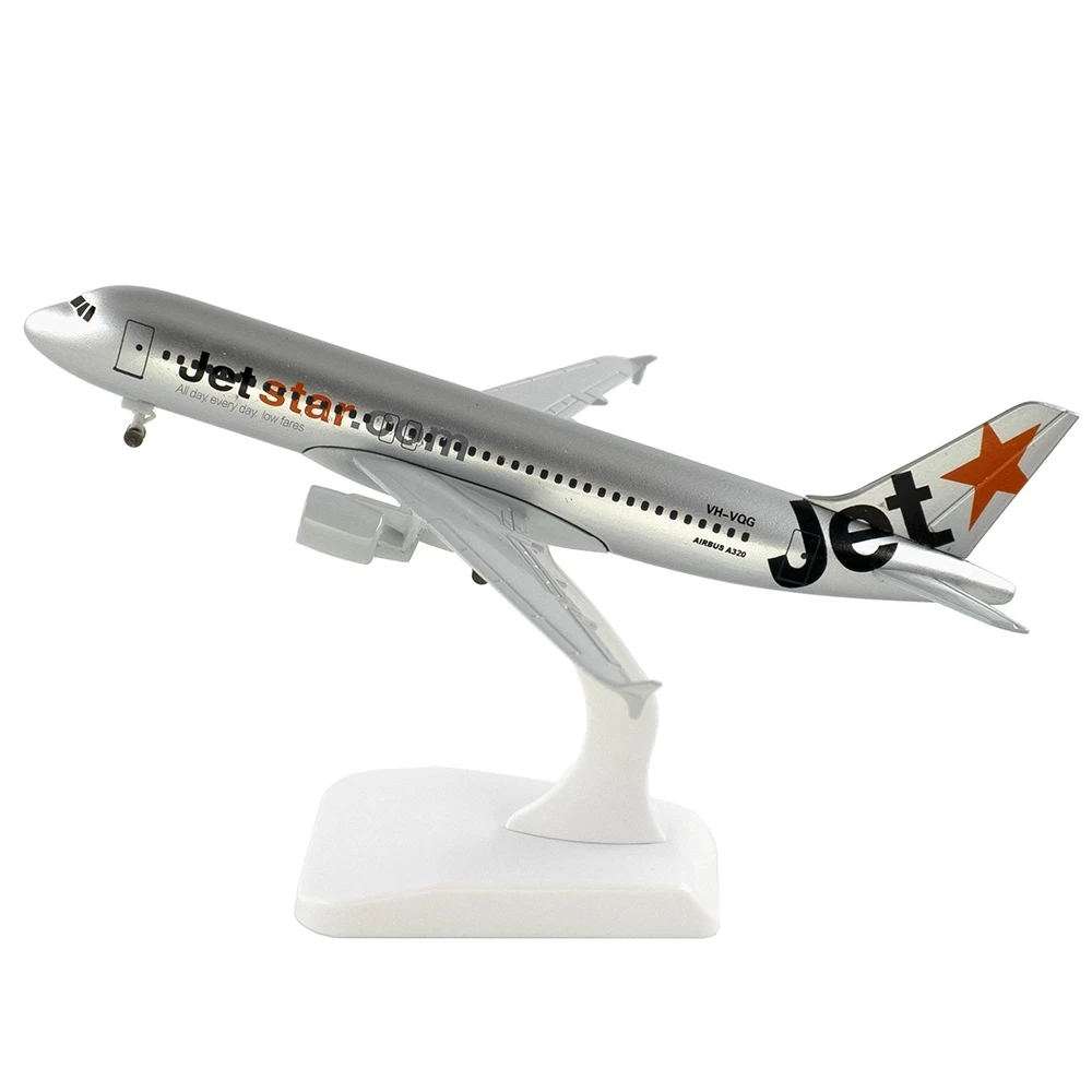 20cm Aircraft Jetstar Airways Airbus A320 with Landing Gear Alloy Plane Model Toys Children Kids Gift for Collection Descration