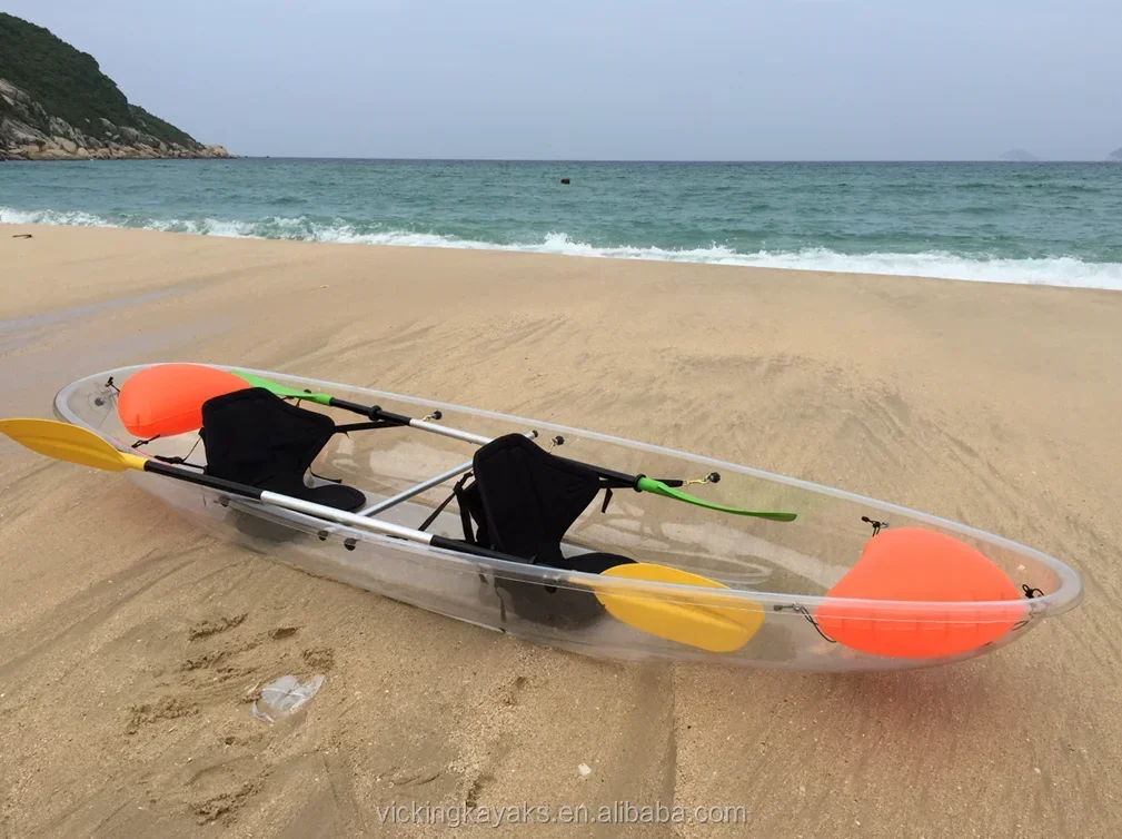 Factory wholesale 2 person white water clear kayak transparent boat kayak ultraslim with stabilizer