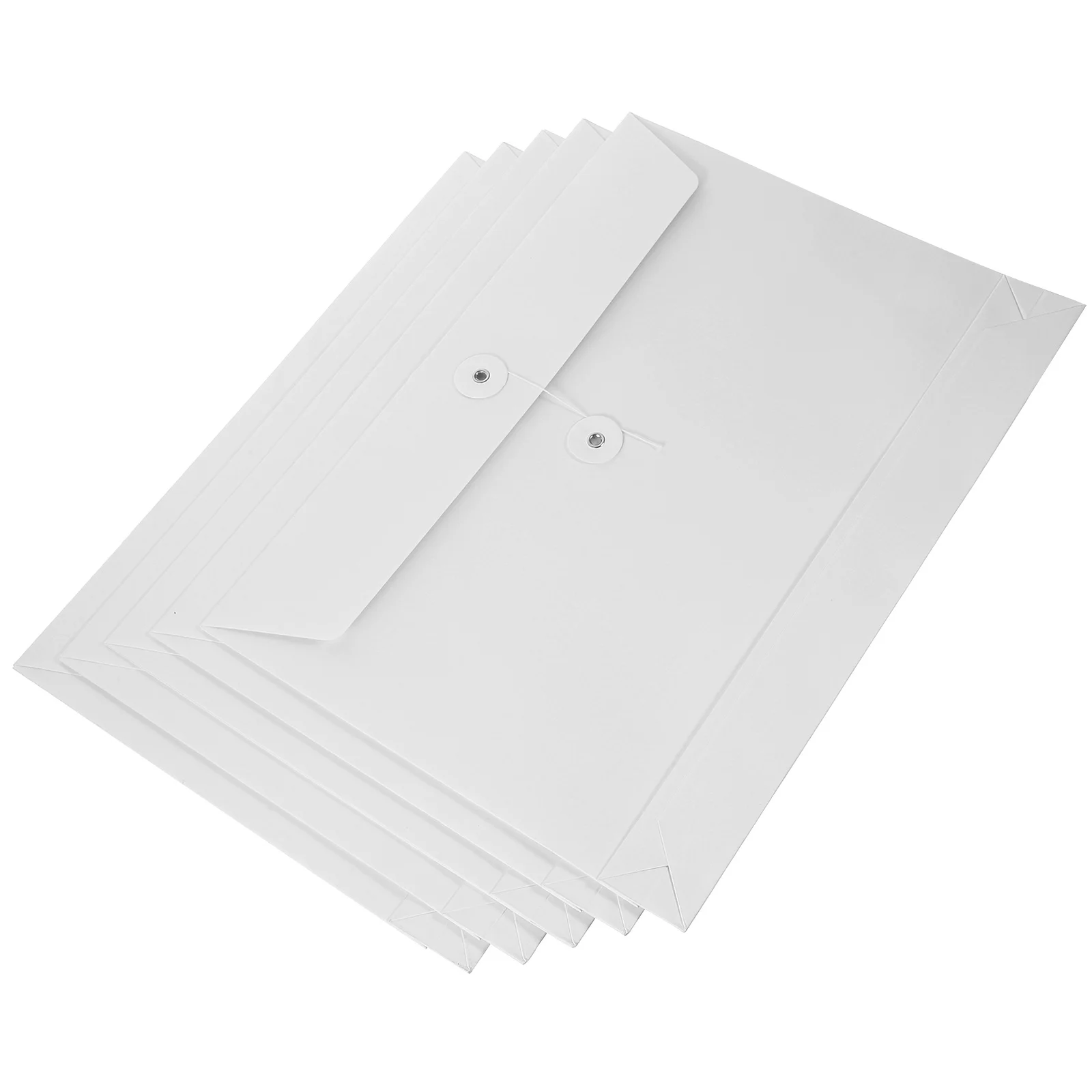 5 قطعة جيب ملف سميكة أكياس تخزين المستندات الورقية متعددة الاستخدام سلسلة زر تصميم للمدرسة مكتب مجلد كبير مقاوم للماء