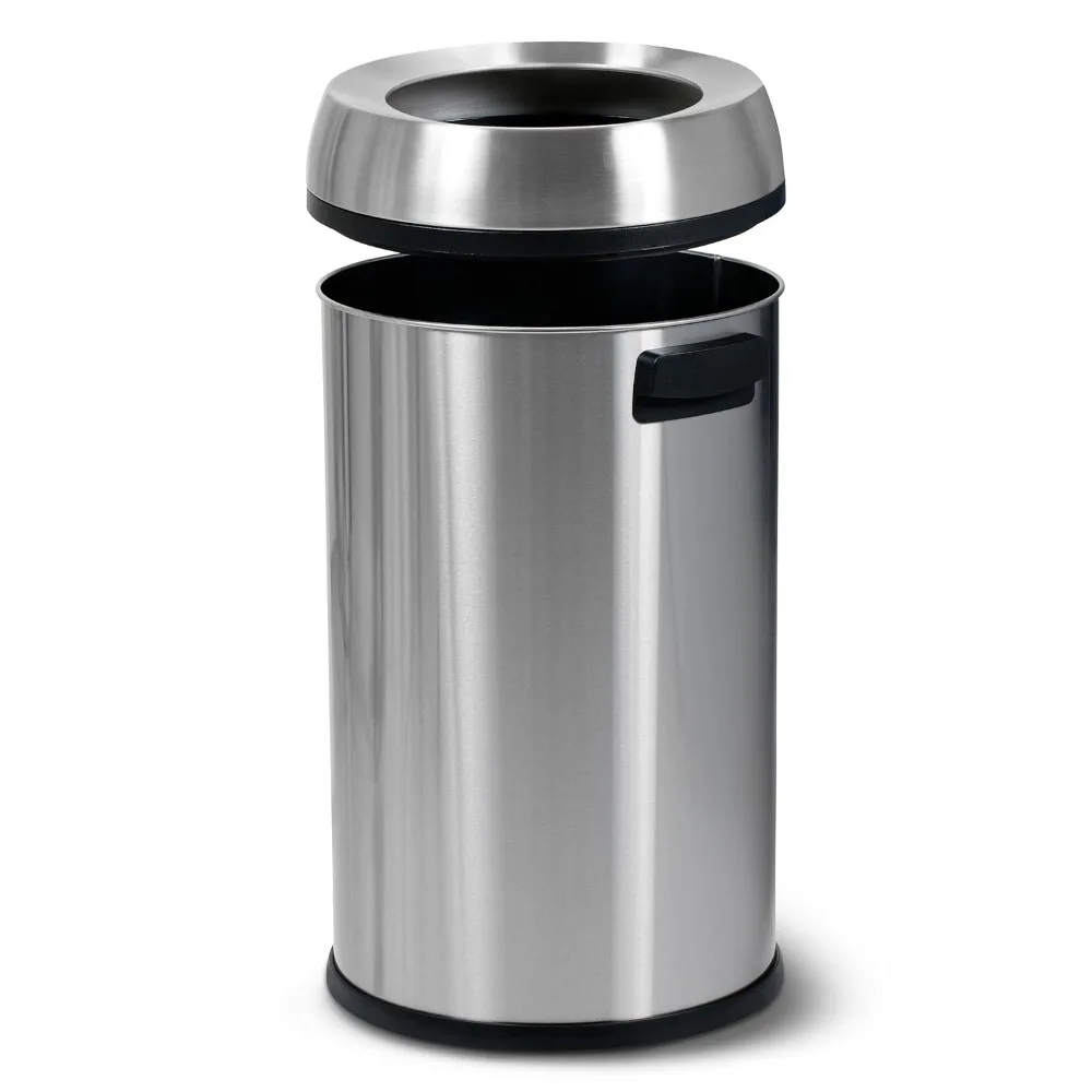 65 Liter Open Top Trash Can, Commercial Grade, Stainless Steel