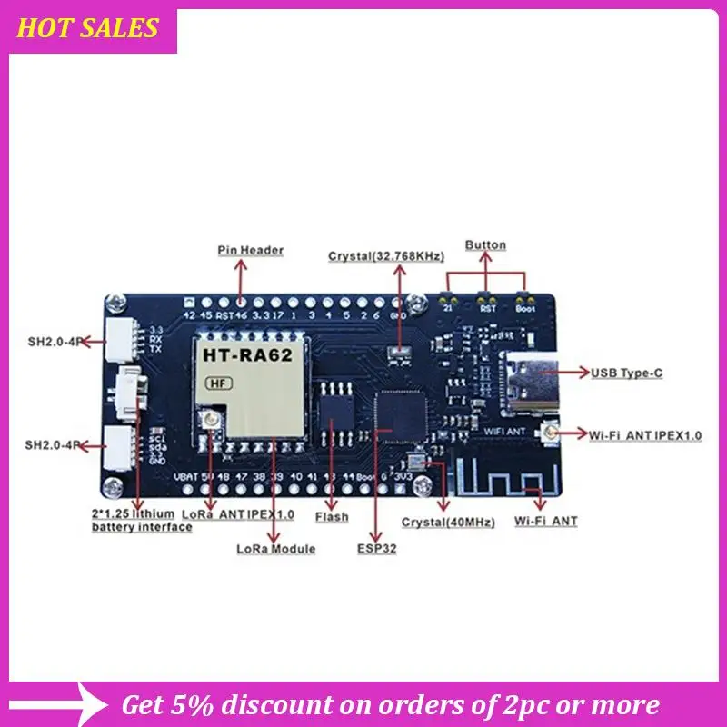 

E-Ink Display Lora Devboard ESP32, 2.13-Inch E-Paper Monitor With Wifi BLE For Lora Gateway Antenna 915MHZ,Requisite