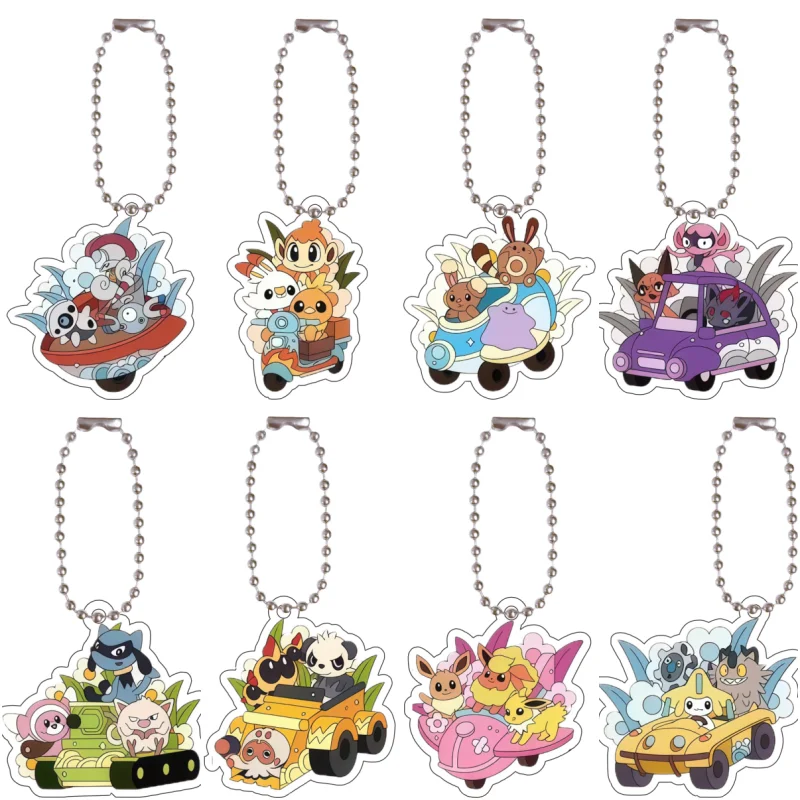

Anime Peripheral Recycled Acrylic Keychain for Eevee Vaporeon Jolteon Flareon Espeon Umbreon Keychain Couple Pendant Cute Gift