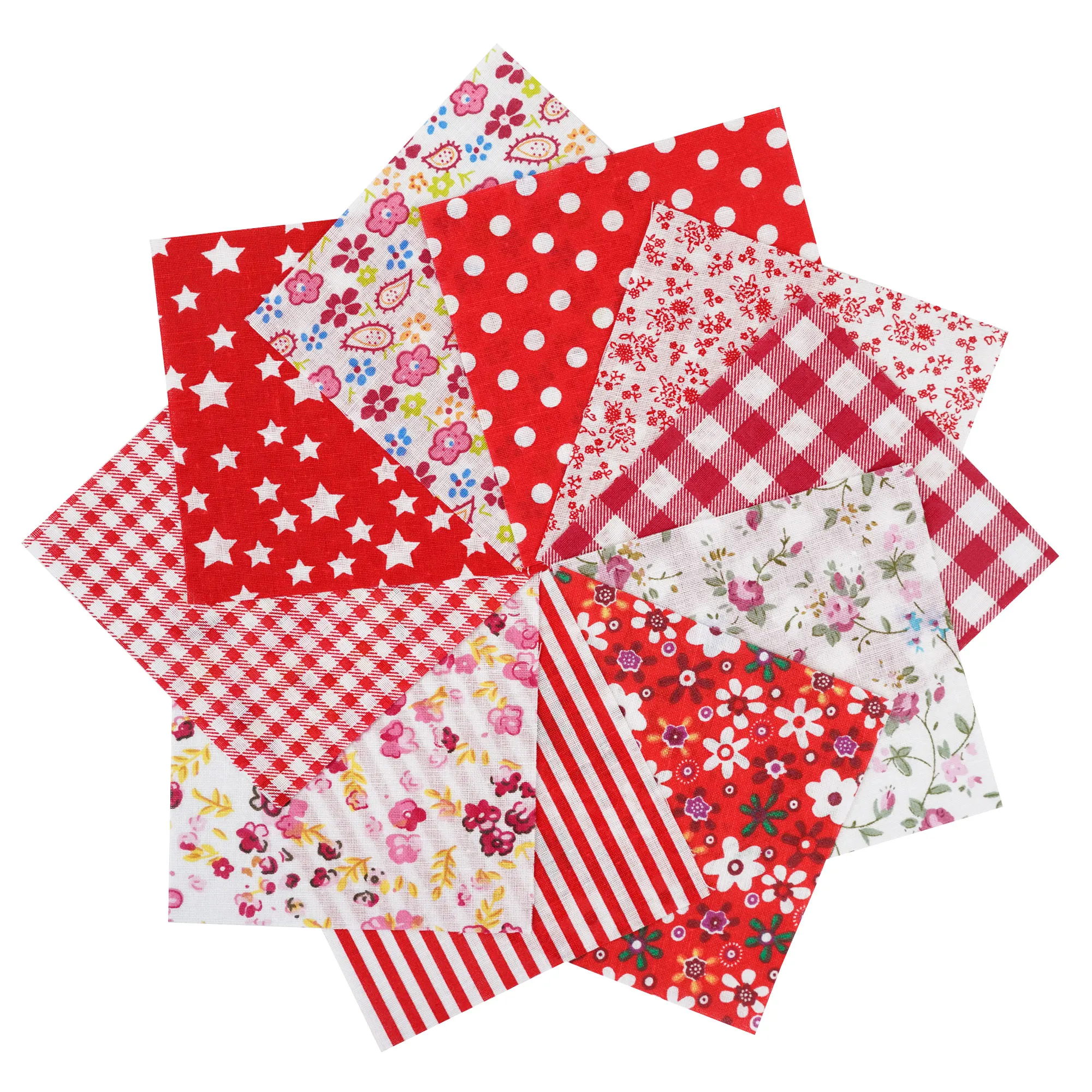 100PCS 25x25cm/10x10cm Squares Cotton Craft Floral Fabric Cloths for DIY Bundle Patchwork Quilting Sewing Scrapbooking Artcraft