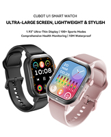 CUBOT Smartwatch U1, 1.93-inch Ultra-Thin Display,Heart Rate,Waterproof Sport Smart Watch for Men,Bluetooth Call,Fitness Tracker
