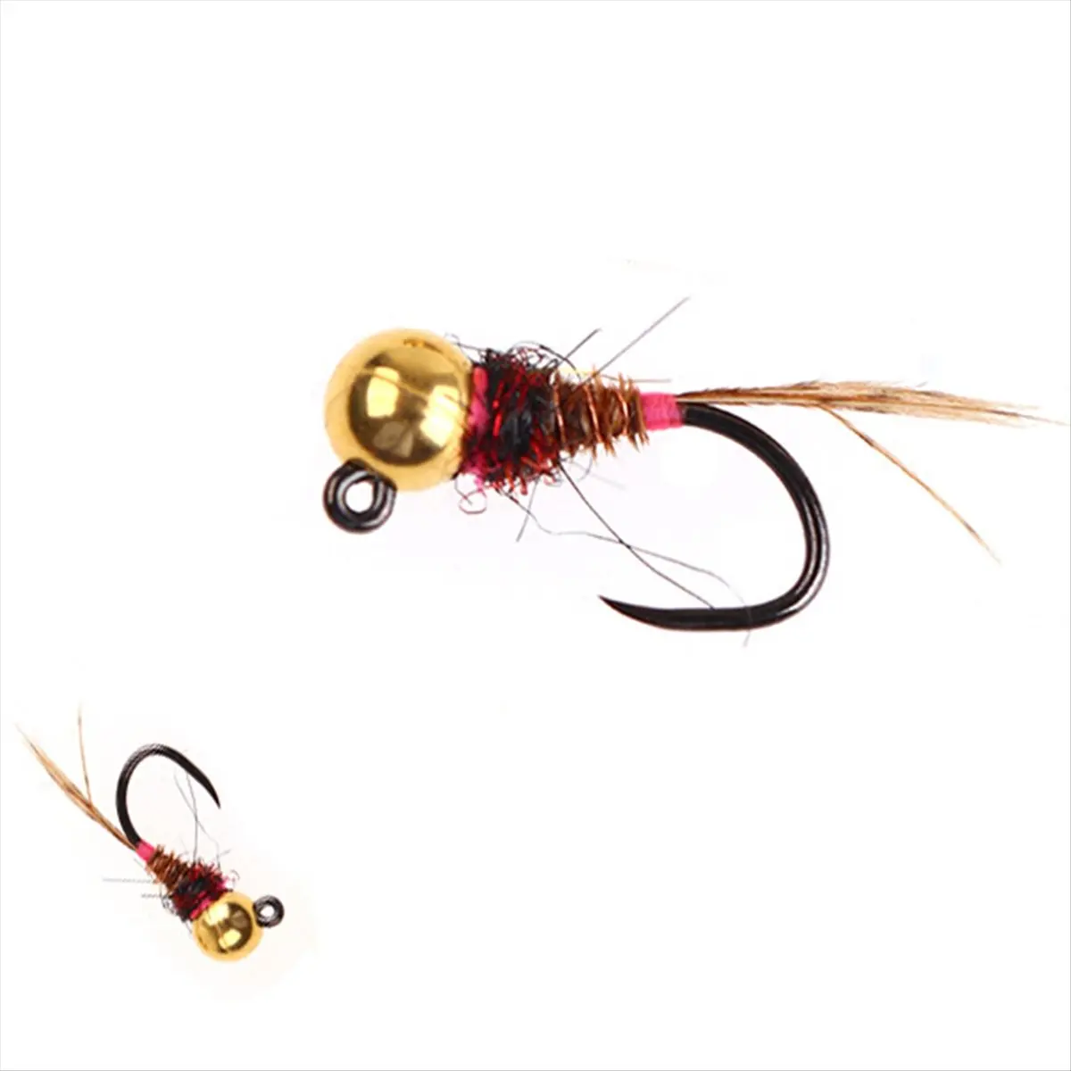 *ESTR 5pcs  Bead Head Jig Euro Nymph Fly Fishing Lures Fast Sinking for Trout and Grayling Bait Set