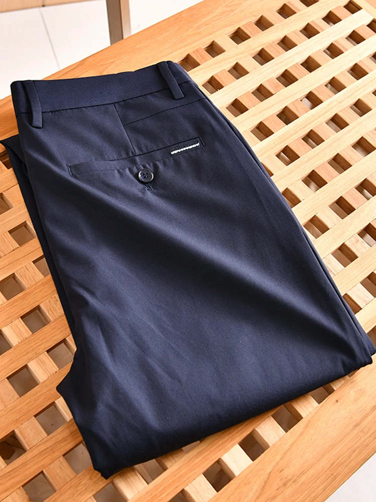 

Silky Smooth Breathable Men's Casual Pants Straight Leg Long Trousers Fashionable Urban Style Spring Season Business Casual