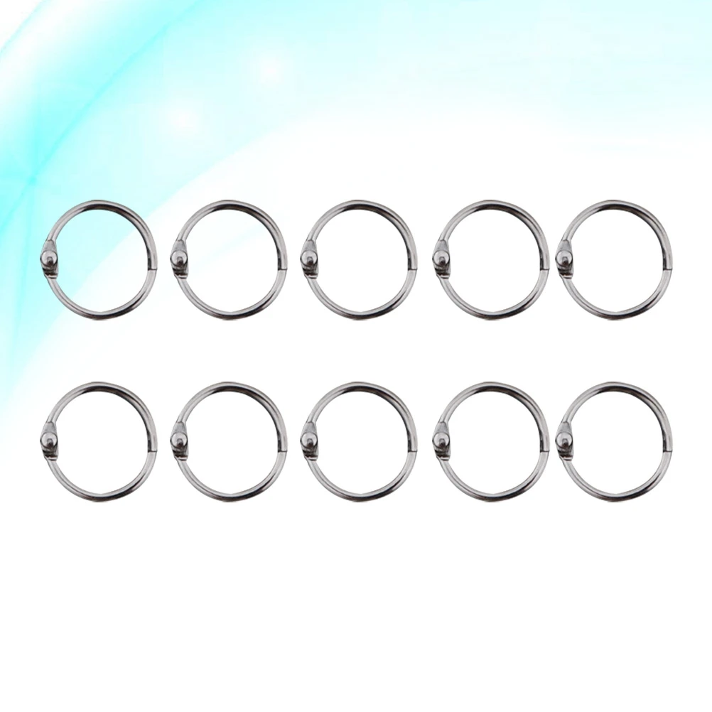 50 stuks 20 mm metalen boekringen losbladige bindende klikcirkel voor diy fotoalbum sleutelhanger bindmiddel kantoor thuisgebruik zilver