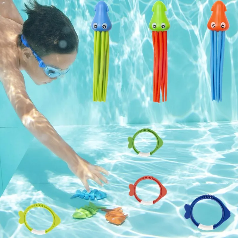 Juego de juguetes de buceo para niños, juguetes acuáticos de plástico, entrenamiento subacuático para niños, flotador de verano, accesorios para piscina, algas marinas Torpedo TMZ