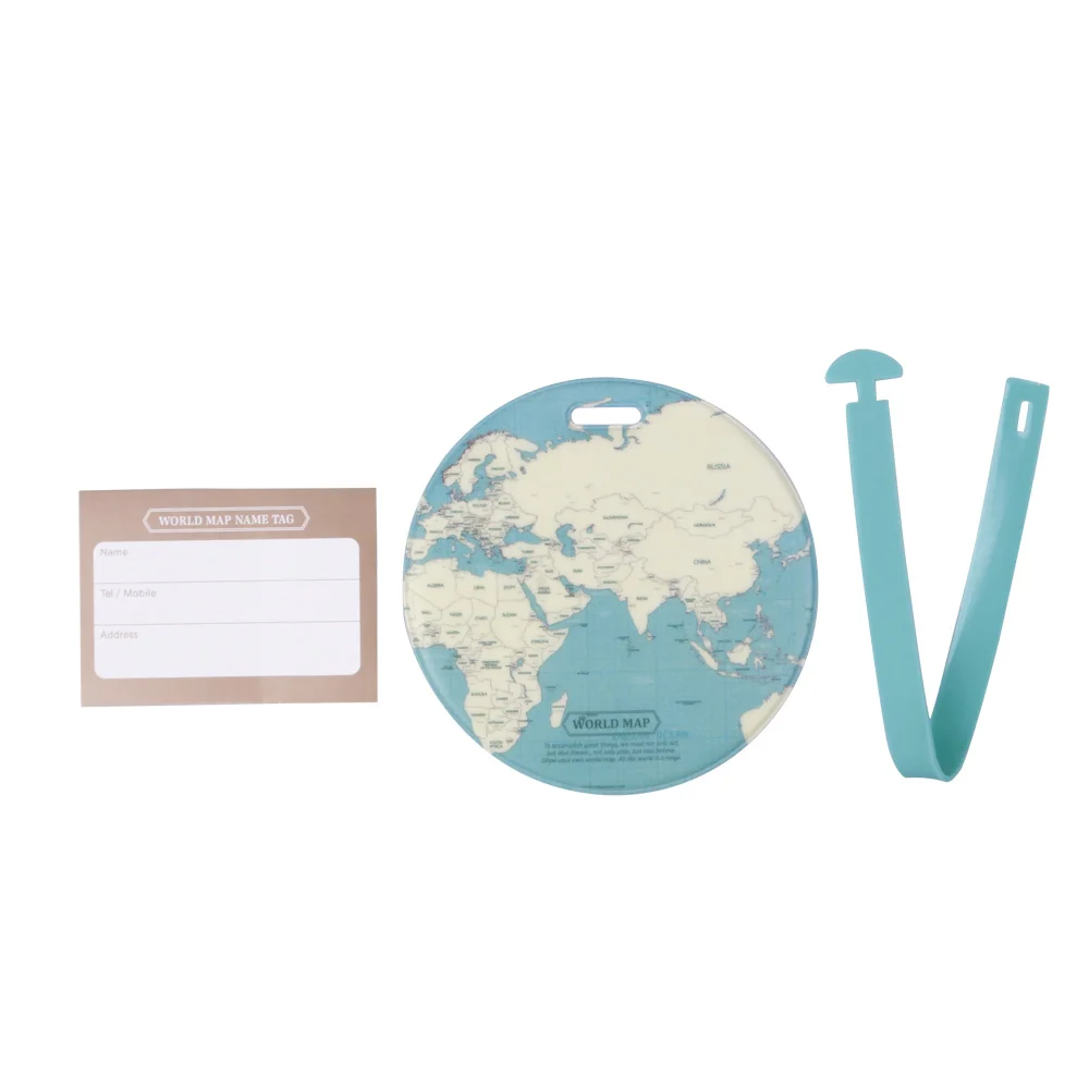 Fashion Map PVC Luggage Tag Women Travel Suitcase ID Address Name Holder Baggage Boarding Tag Portable Label Travel Tags