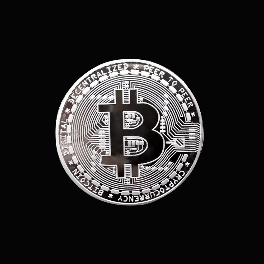 الفضة مطلي بيتكوين عملة تحصيل الفن جمع هدية المادية تذكارية Casascius تشفير عملة معدنية العتيقة التقليد