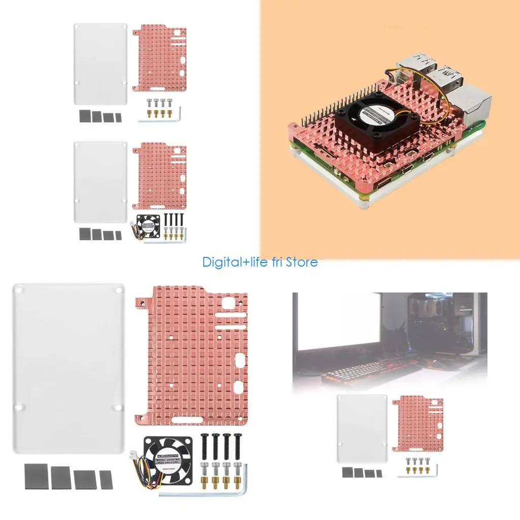 

E06D Copper Heatsinks Self-Adhesive Video Memory Heat Sink for Pi 5