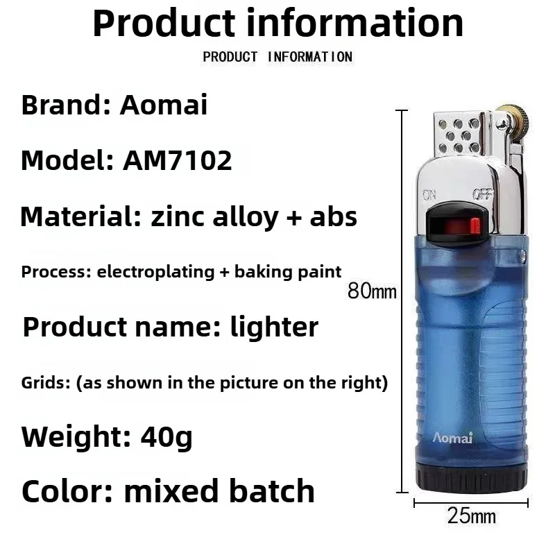 Transparent Grinding Wheel Open Flame Visualization Gas Cylinder Inflatable Torch Lighter Men's Smoking Accessories Cool Lighter