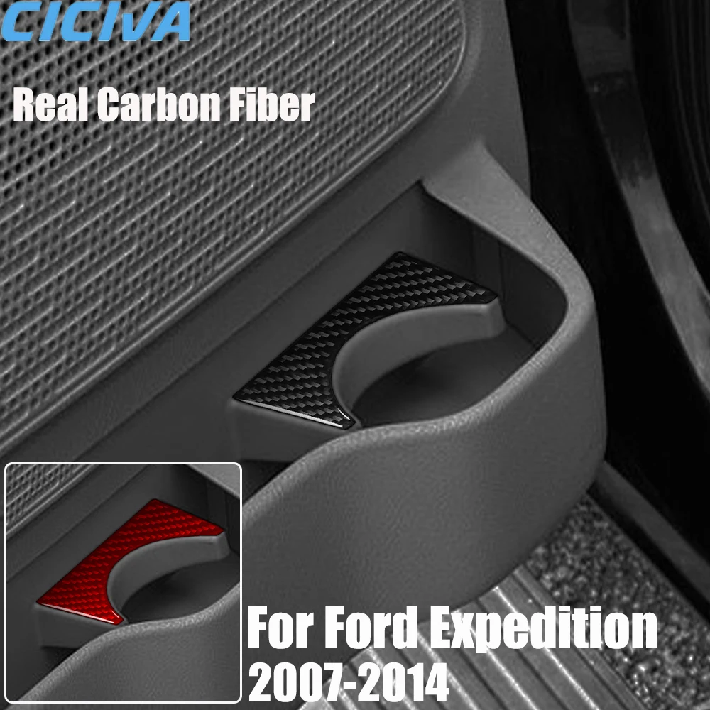 Real Carbon Fiber Car Accessories Door Storage Trim Cover Soft Sticker For Ford Expedition 2007 08 09 10 11 12 13 2014