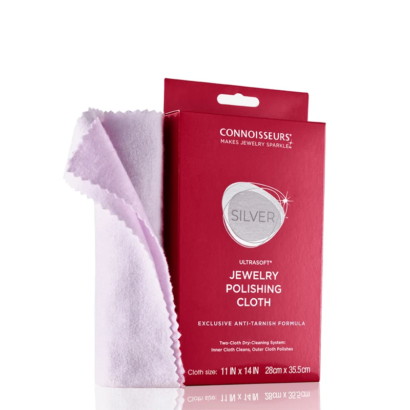 Connoisseurs UltraSoft Silver Polishing Cloth 11"x14" Two-Sided Tarnish Removal & Protection System for Jewelry & Silver