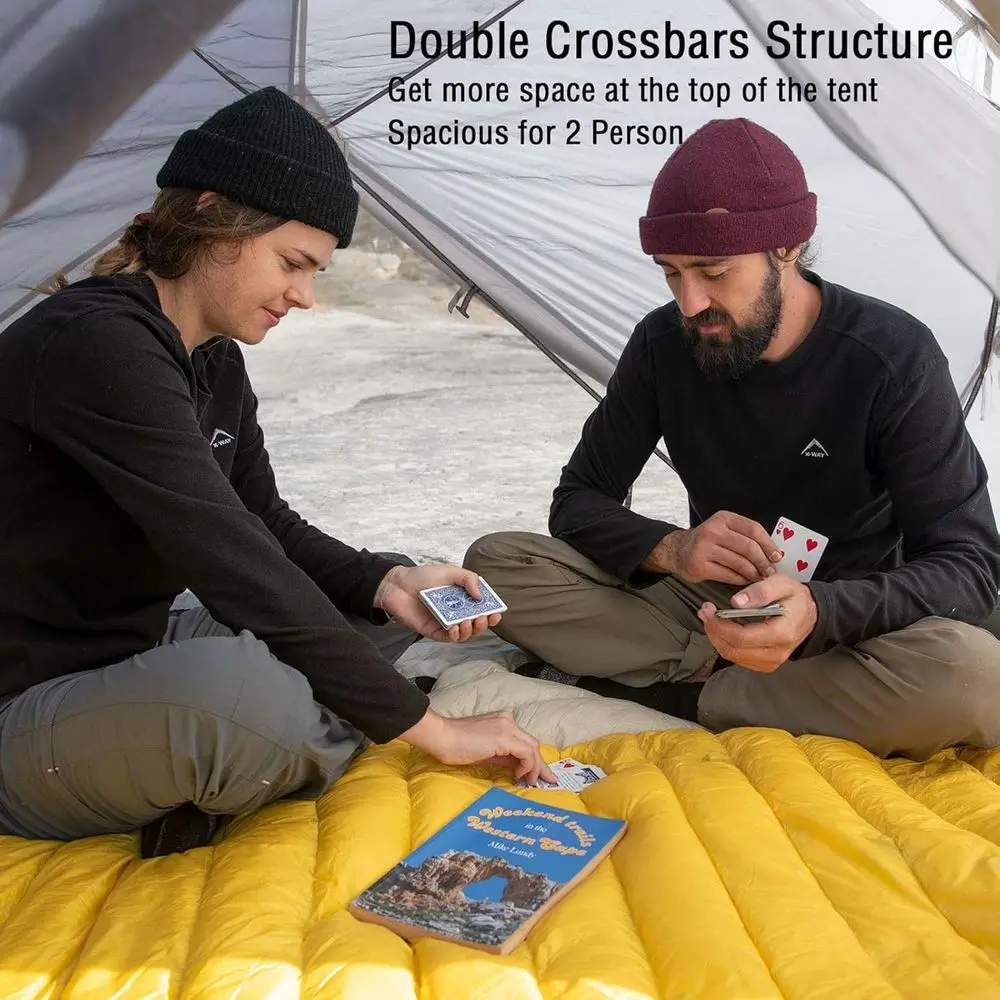 خيمة المشي لمسافات طويلة خفيفة الوزن لشخصين و3 مواسم مقاومة للماء مع إعداد سهل للمغامرات الخارجية