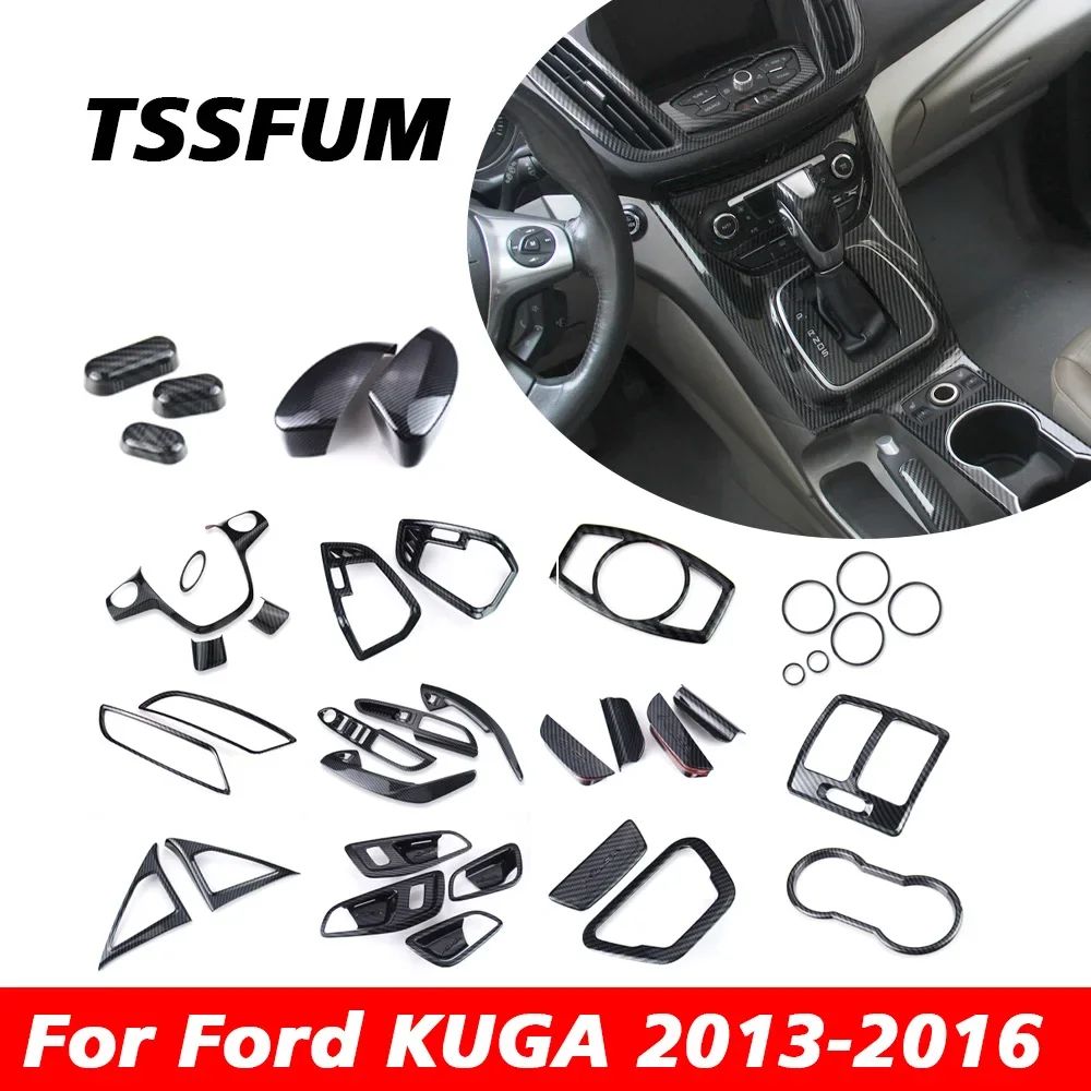 

Car Interior Carbon Fiber Sticker Center Control Gear Shift Panel Cover for Ford KUGA ST 4x4 2013 2014 2015 2016 Car Accessories
