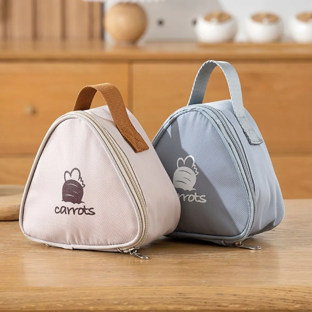 Mini Breakfast Bag Waterproof Material Triangular Shape Insulated Lunch Bag Handheld Style Thickened Design Lunch Carry Bags