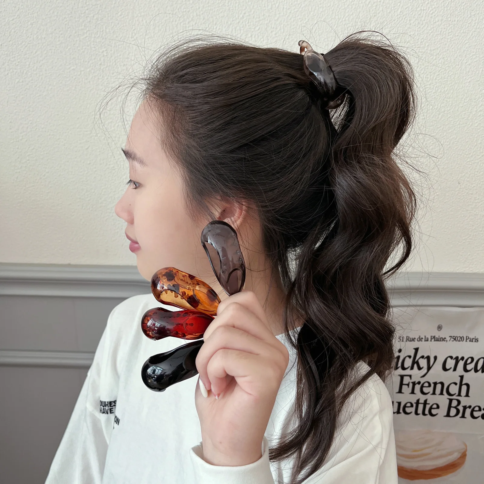 

Темпераментный хвостик, зажим-банан для женщин и девочек, высокий хвост, вертикальный зажим, корейский зажим, средний объем волос, аксессуары для волос