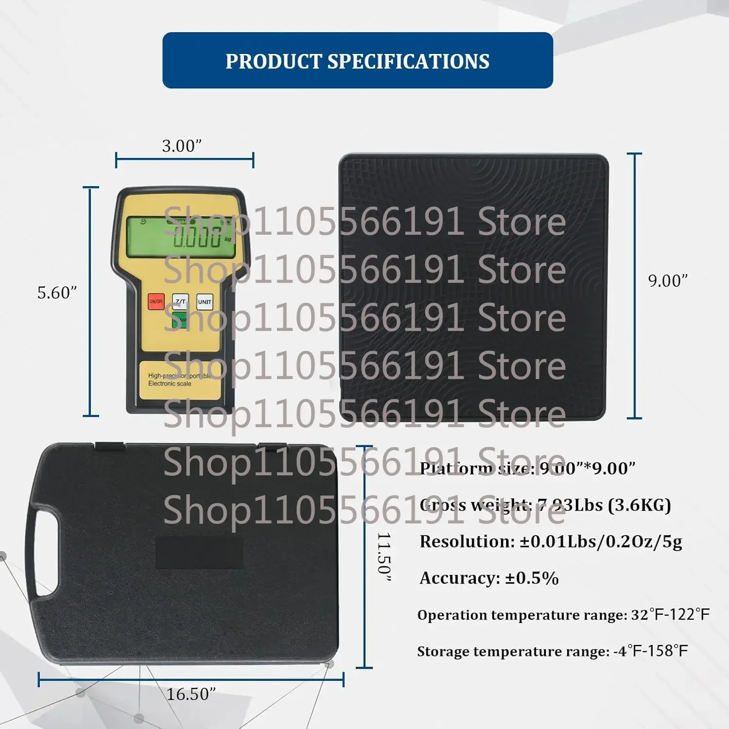 RCS-220 Refrigerant Charging Weight Scale for HVAC A/C 100kg Electronic Digital Refrigerant Freon Weighing Scale with Case