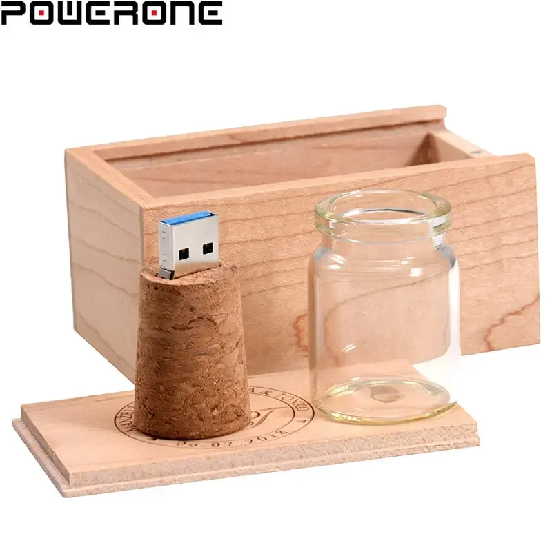 POWERONE Wishing Bottle USB 3.0 Flash Drives 128 GB Kostenloser individueller Logo Memory Stick 64 GB schwimmender Flaschen-Stick 32 GB U-Disk 16 GB