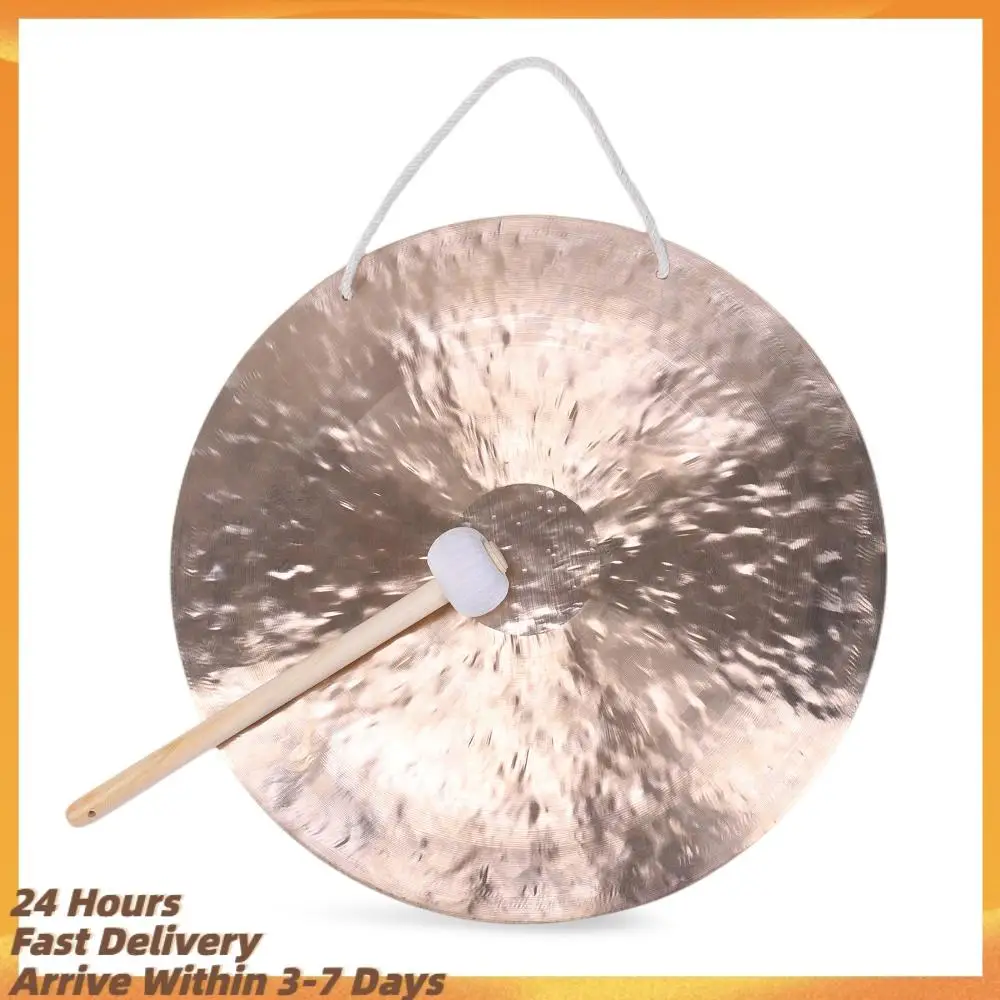 

Chinese Percussion Instrument Brass Gong on High C Stand with Stand and Mallet Copper Gong for Home Decor Housewarming Blessing