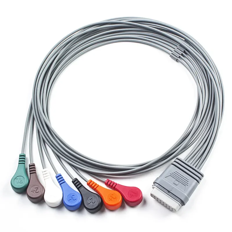 Compatible EDAN 7leads Holter ECG Cable SE-2003 SE-2012 16PIN