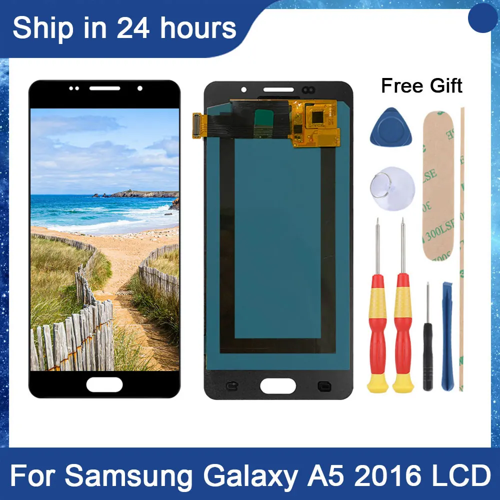 

AiNiCole 5.2'' For Samsung Galaxy A5 2016 LCD Display Touch Screen Digitizer Assembly A510F A510M A510FD LCD Screen Replacement