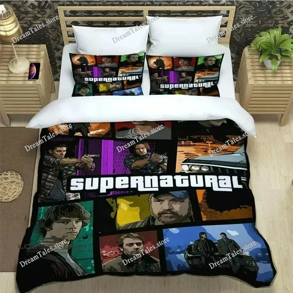 

TV Series Supernatural Bedding Set Single Twin Full Queen King Size Bed Set Aldult Kid Bedroom Duvetcover Sets Bed Sheet 2025369