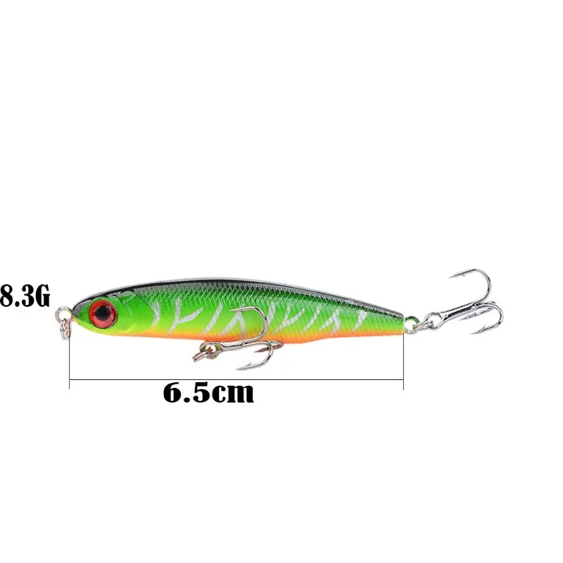 1 Stück 8,3 g/6,5 cm sinkender Pencil-Angelköder, Wobbler, Stickbait, künstlicher Hartköder für Meeres-Thunfisch-GT-Angeln, Angelzubehör – Detail 2