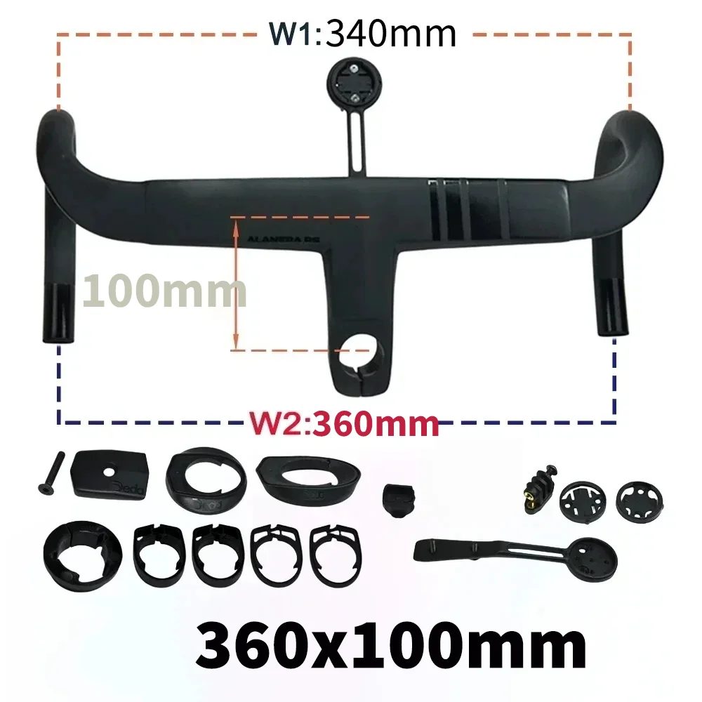 2025 New Road Handlebar DE Alanera RS T1000 Carbon Aero Lightweight 340g Integrated for Professional Cycling RHM EVO Shape image 3