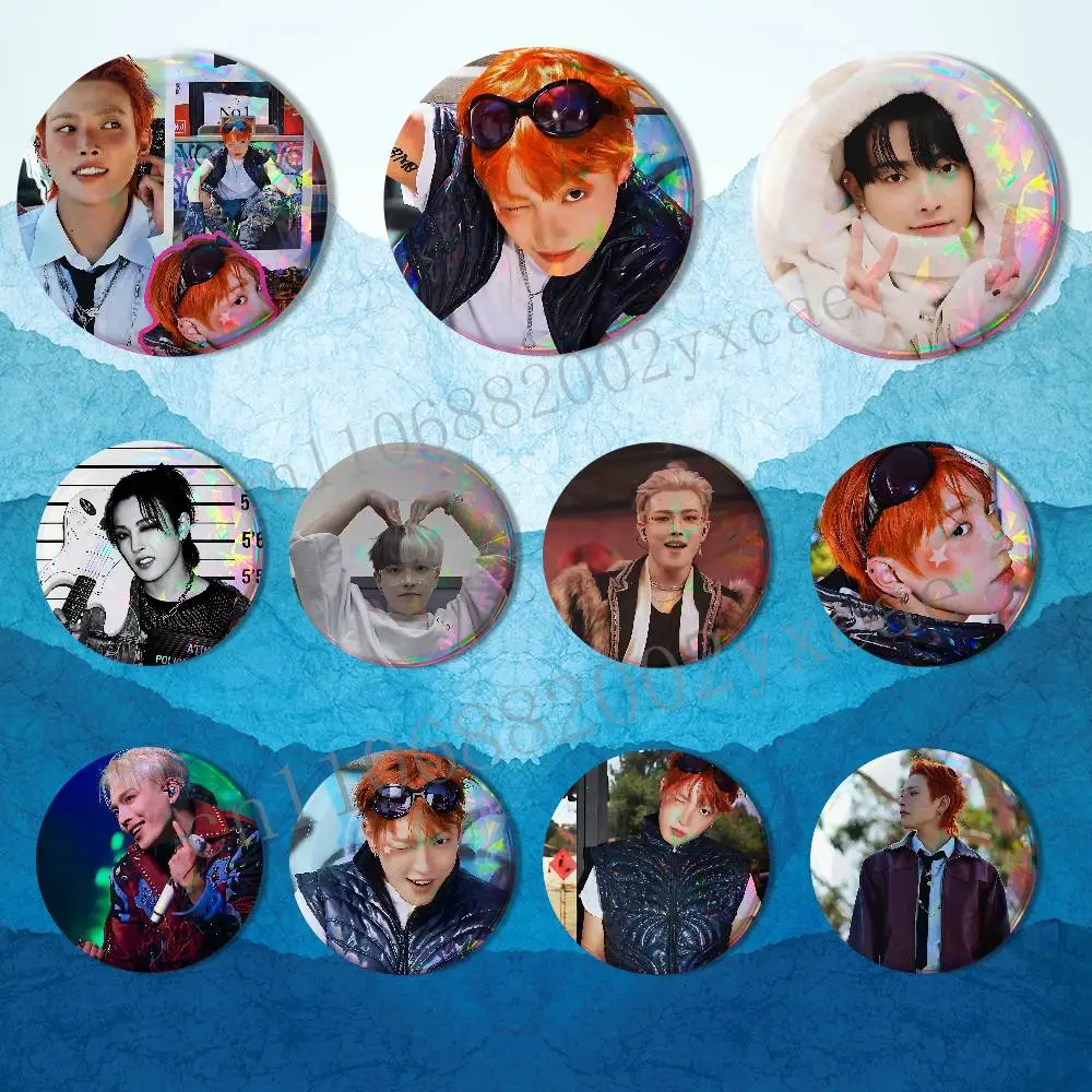 Delicate and gentle Hongjoong HD Print 58mm 44mm Round Lapel Pins Pretty Derby Round Display Brooches Brooch Badges