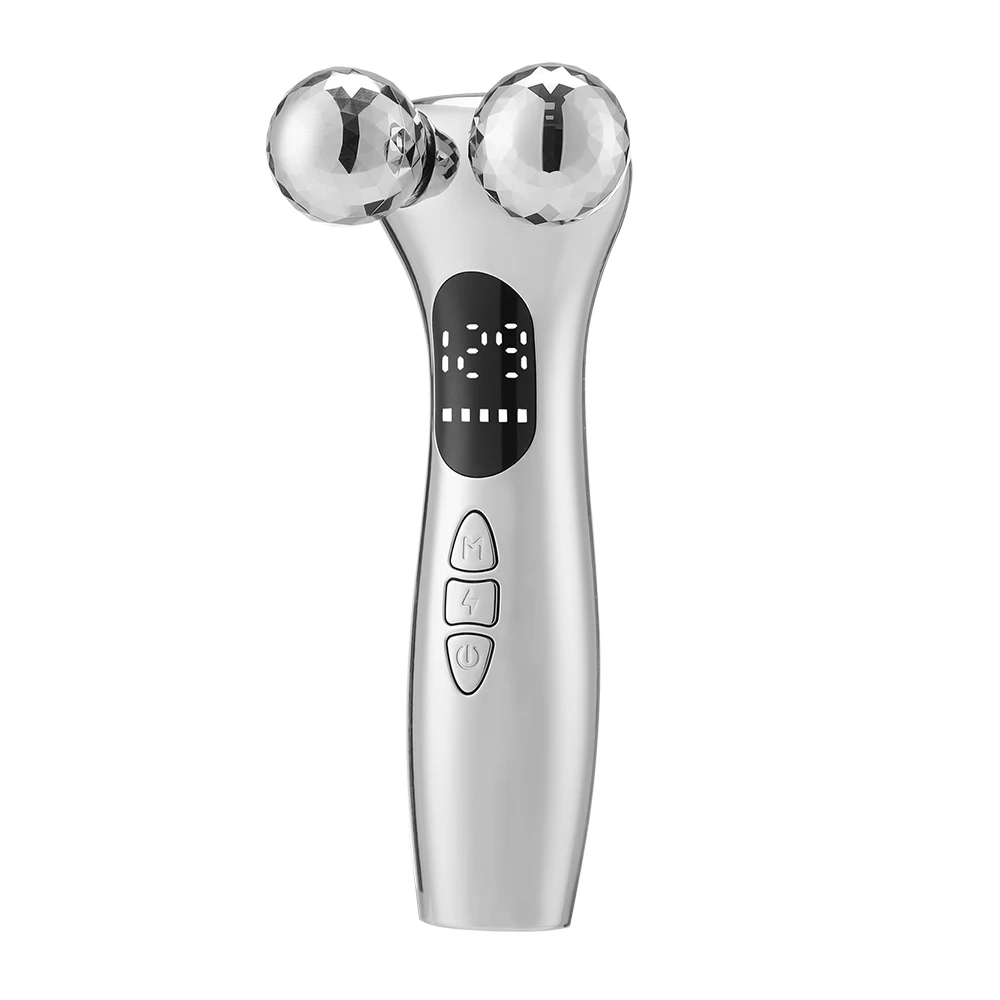 LED Facial Massage Roller, Microcurrent Skin Tightening Device with Digital Display for Lifting & Firming