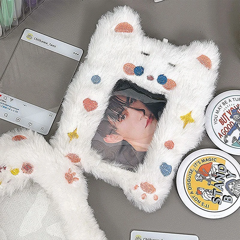 Plush Fox Photocard Holder Cute Photocard Case Student Cards