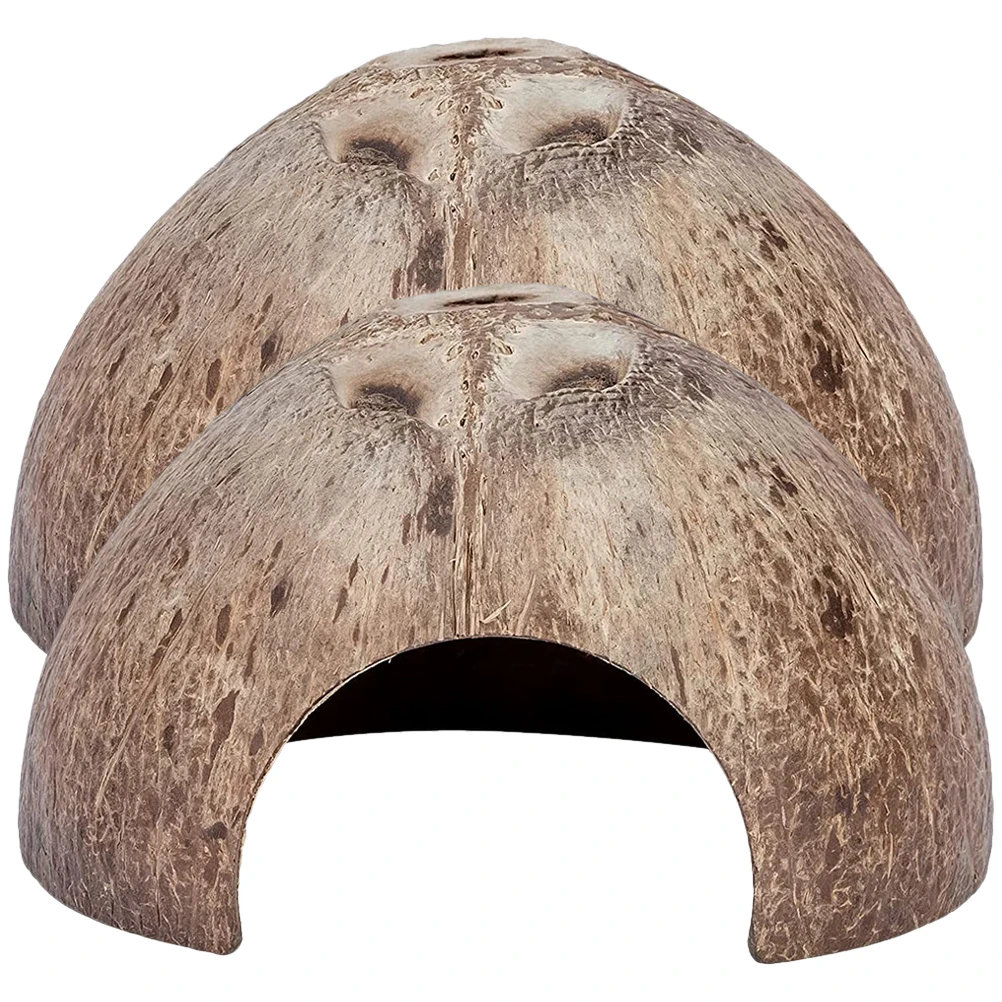 

2Pcs Pet Hide House Coconut Shell Decorations Reptile Terrarium Snake Hiding Cave Crab Toys Supplies Gecko Lizard Shelter